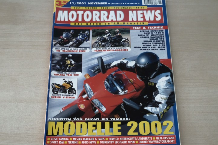 Deckblatt Motorrad News (11/2001)